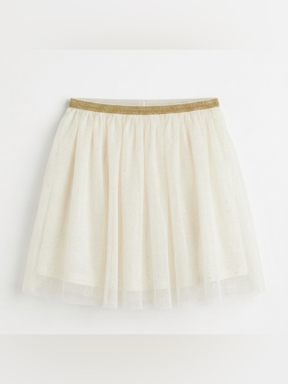 ✨ Y2K Aesthetic ✨ H&M Gold Glitter & Cream Tulle Skirt Sz. 12-14YRS